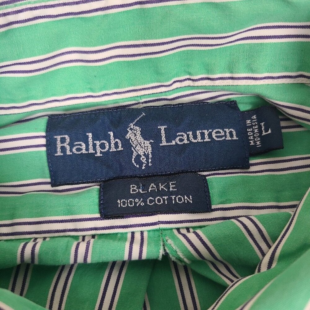 Polo Ralph Lauren Blake (Green & White) Long Sleeve‎ T-Shirt Large - Picture 6 of 10